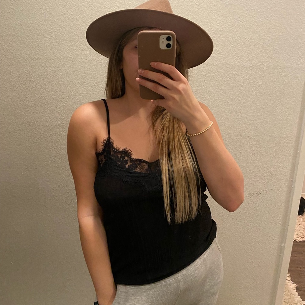 Black lace tank top